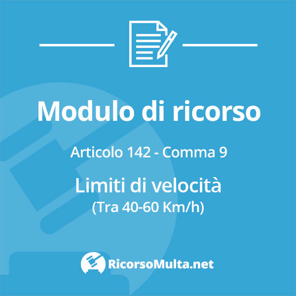 Ricorso multa limiti di velocità - Tra 40-60 Km/h